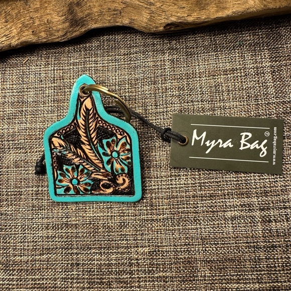 Myra Bag “Twlight’s First Bloom”  Tooled Leather  Key Chain  S-9814 NWT - Picture 6 of 12